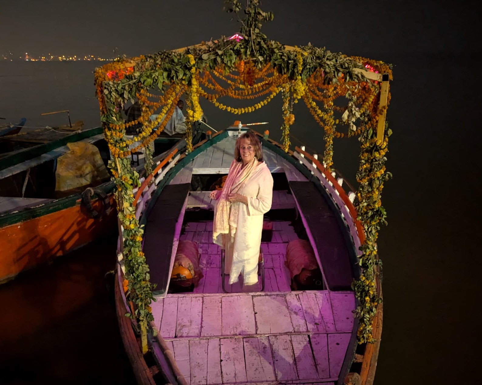 Guests gathered on a boat